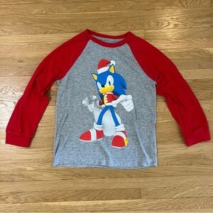 Sonic the Hedgehog Kids Red and Gray Raglan Shirt, Santa Suit, Ugly Christmas